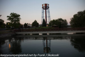 Water tower near pond downtown Idaho Falls