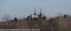 church steeples in distance 