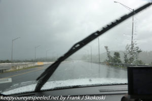 torrential rain on highway
