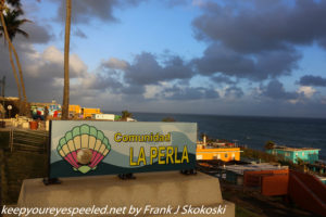 La Perla sign along Atlantic Ocean 